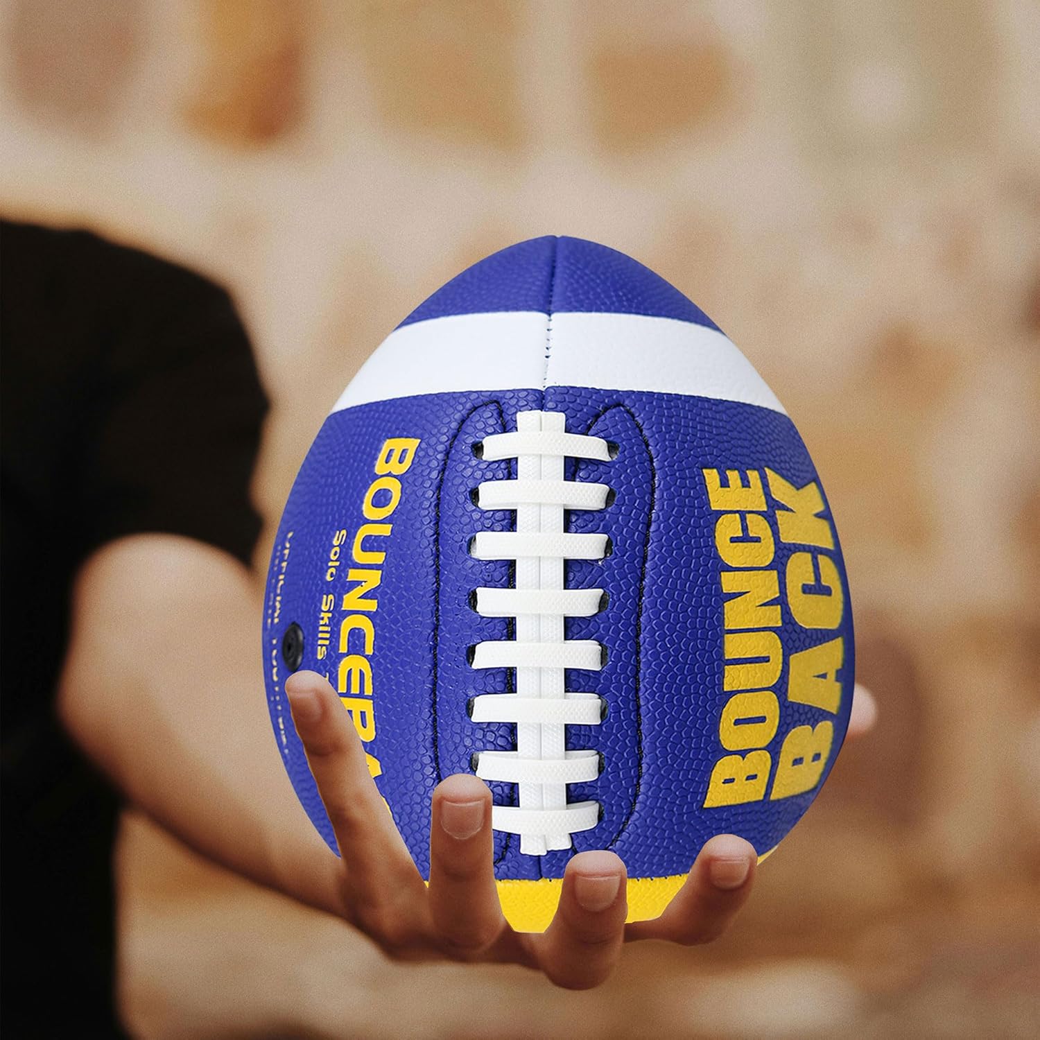 BOUNCEBACK Training Football, Youth Size & Official Size, Fatherless Football PassCatch Solo Enhancing Passing Catching(with Pump)