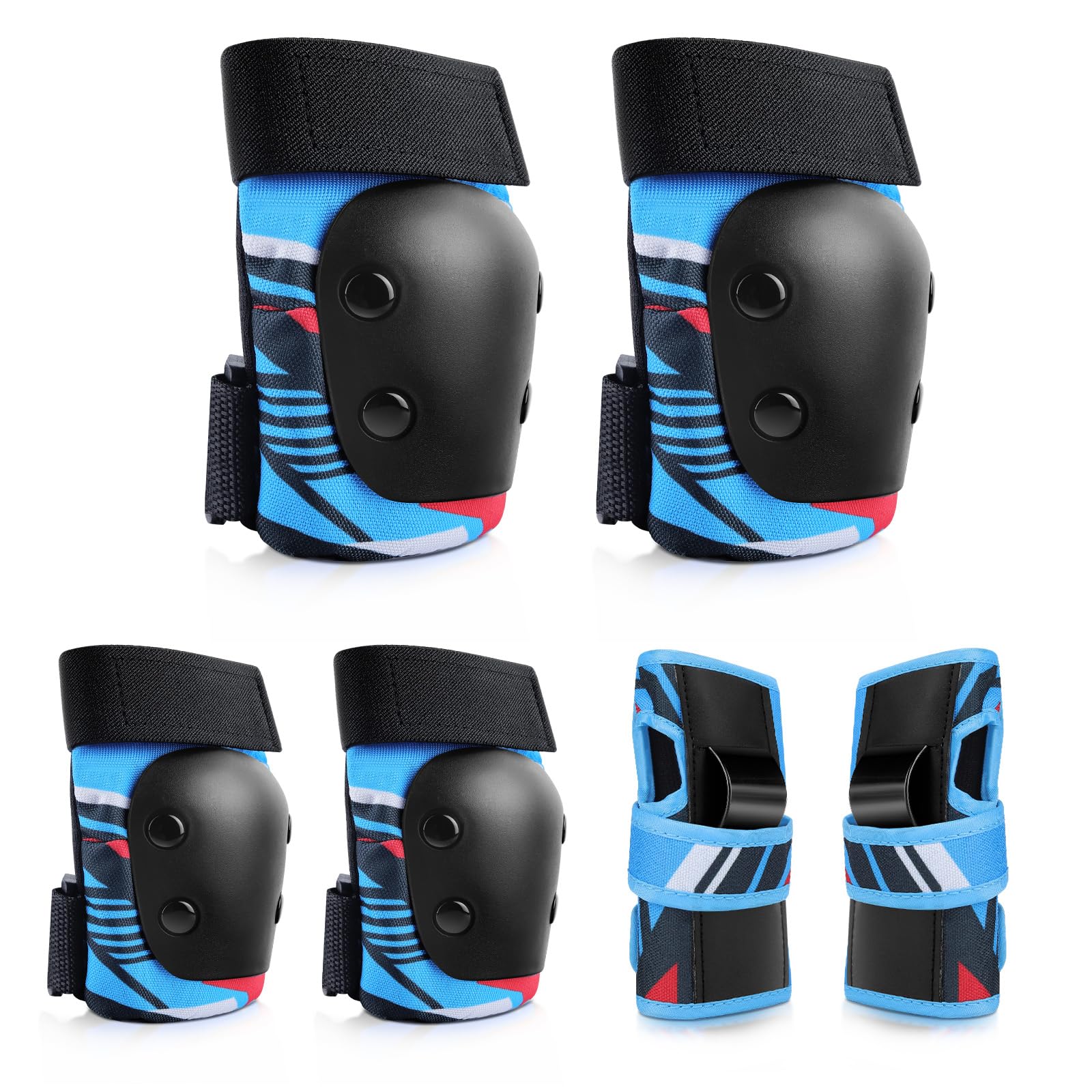 Protections Roller Enfant,Kit de Protection 6 en 1 pour Enfant,Enfant genouillère sport Coudières, Protège-Poignets ,pour Patin à roulette, Vélo, Skateboard, Roller, Scooter et Équitation (Noir