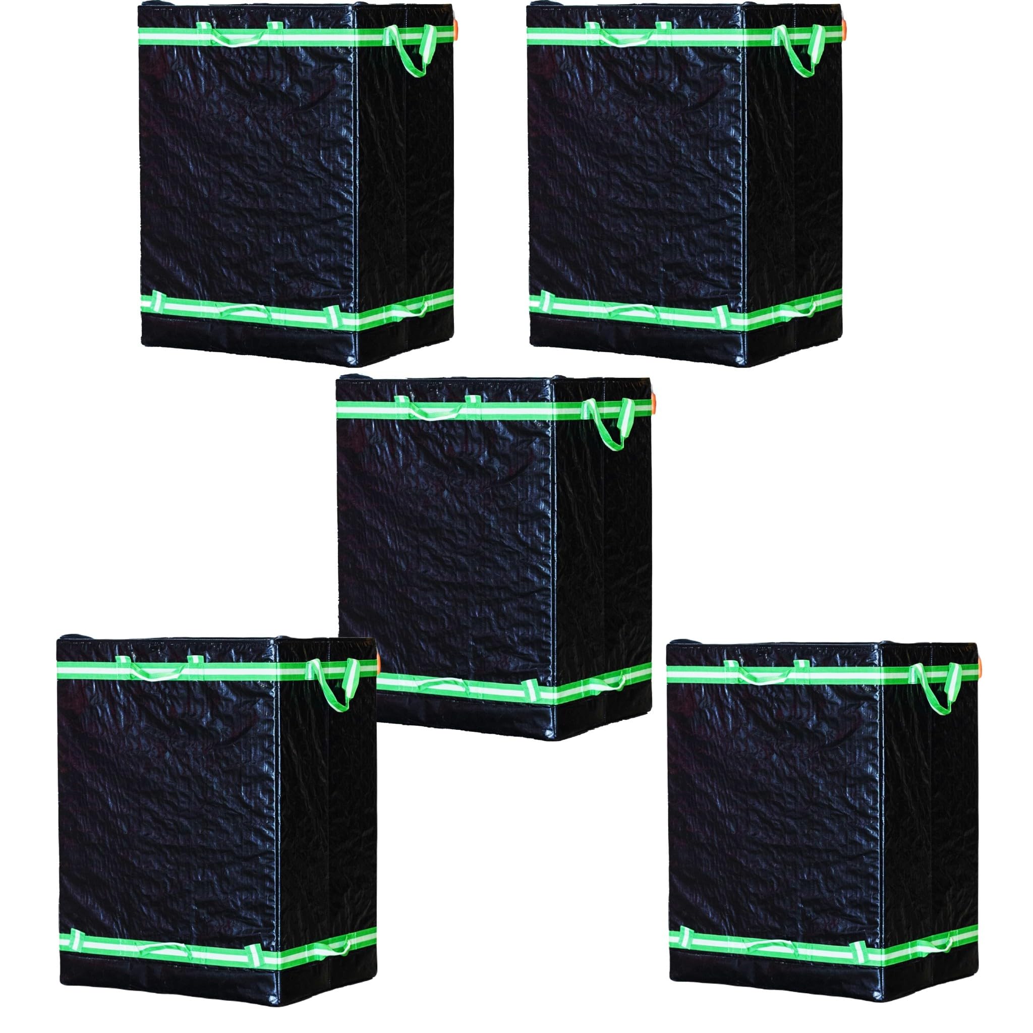 Bricoloco Saco reparto paquetería 45 x 57 x 75 cm Colores - Mochila Bolsa Repartidor Delivery Plegable (Negro - 5 unidades)