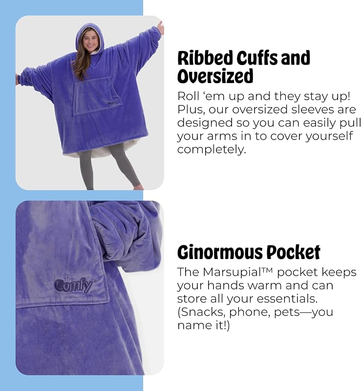 THE COMFY Original | Shark Tank | Patented | Sherpa Wearable Blanket Hoodie image 5