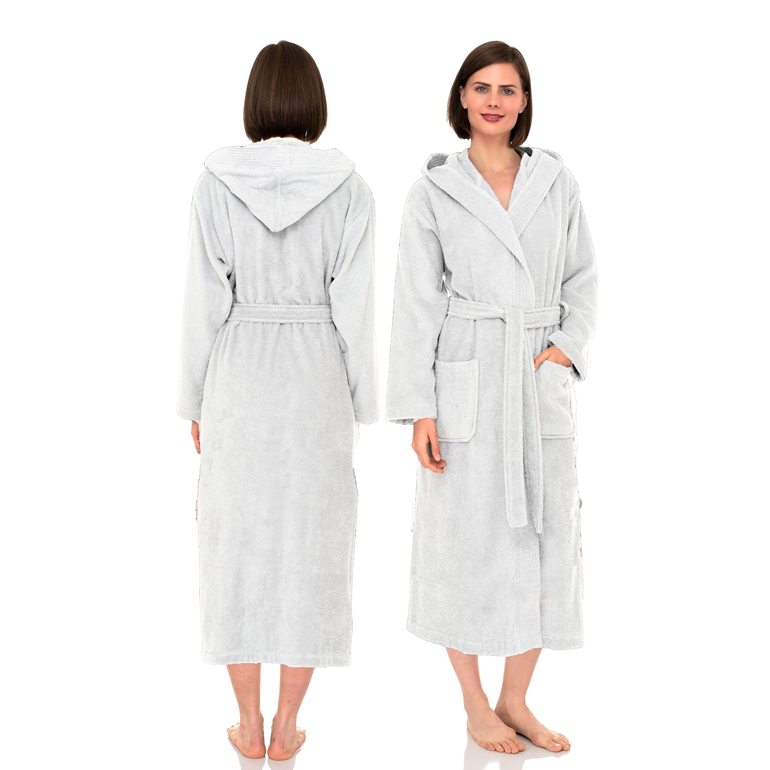 Peignoir de luxe à capuche pour homme et femme 100 % coton éponge châle parfait pour hôtel et spa