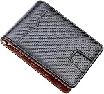 Defway Portefeuille de cartes minces pour hommes - Portefeuille mince pour les hommes, RFID Organisateur de carte de blocage, Clip argent réglable,Cadeau homme mince pour anniversaire(noir)