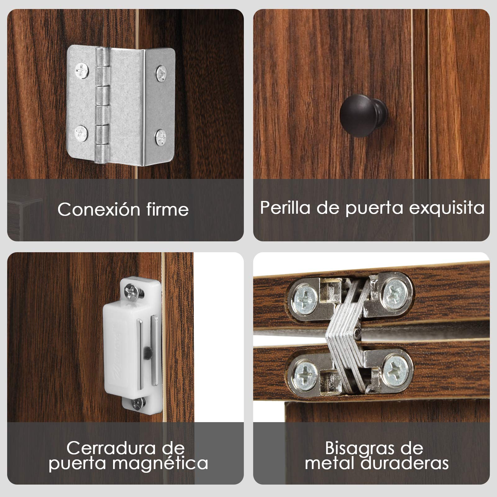 COSTWAY Mesa Maquina de Coser Plegable, 2 en 1 Mueble Maquina Coser con 3 Compartimientos, 1 Estante de Almacenamiento y 5 Ruedas Bloqueables, Mesa de Costura Que Ahorro de Espacio (Marrón Oscuro)