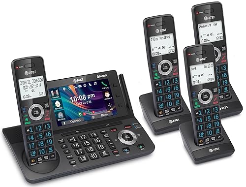 Miniatura 12 de AT&T Teléfono inalámbrico DECT 6.0 de 4 teléfonos inalámbricos para el hogar y la empresa con contestador, pantalla a color de 5", atajo de un solo