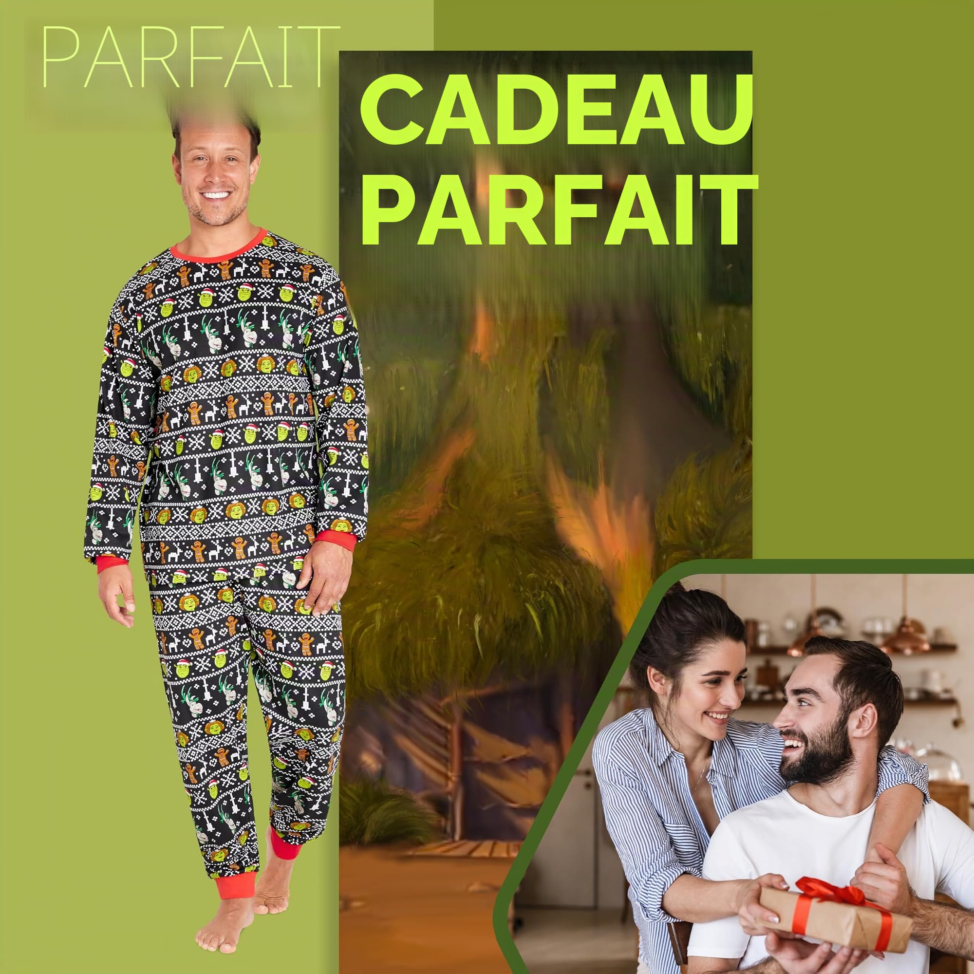 Shrek Christmas Pyjama, Pyjama Assorti Famille de Noël - Cadeaux pour la Famille