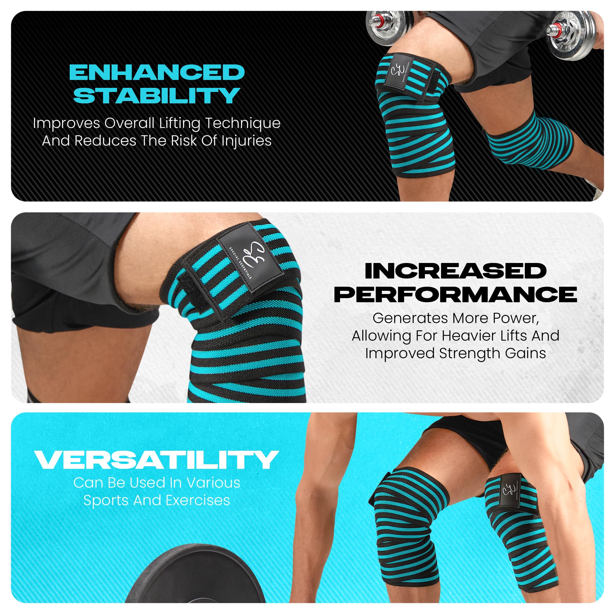 ウエイトトレーニング Knee wraps grey Gymreapers 72