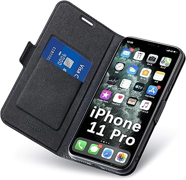 Amazon Co Jp Iphone 11 Pro ケース 手帳型 薄型 スマホケース Puレザー 全面保護 携帯カバー カード収納 マグネット付き ストラップホール付き スタンド機能 ワイヤレス充電対応 シンプル おしゃれ あいふぉん11 Pro ケース ブラック 家電 カメラ