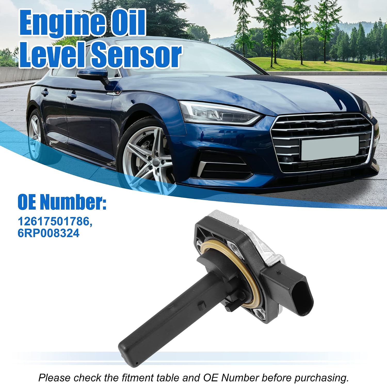 X AUTOHAUX Oil Level Sensor Fit for BMW X1 SDrive28i XDrive28i 2.0L L4 - Gas 2013-2015 12617501786 Black