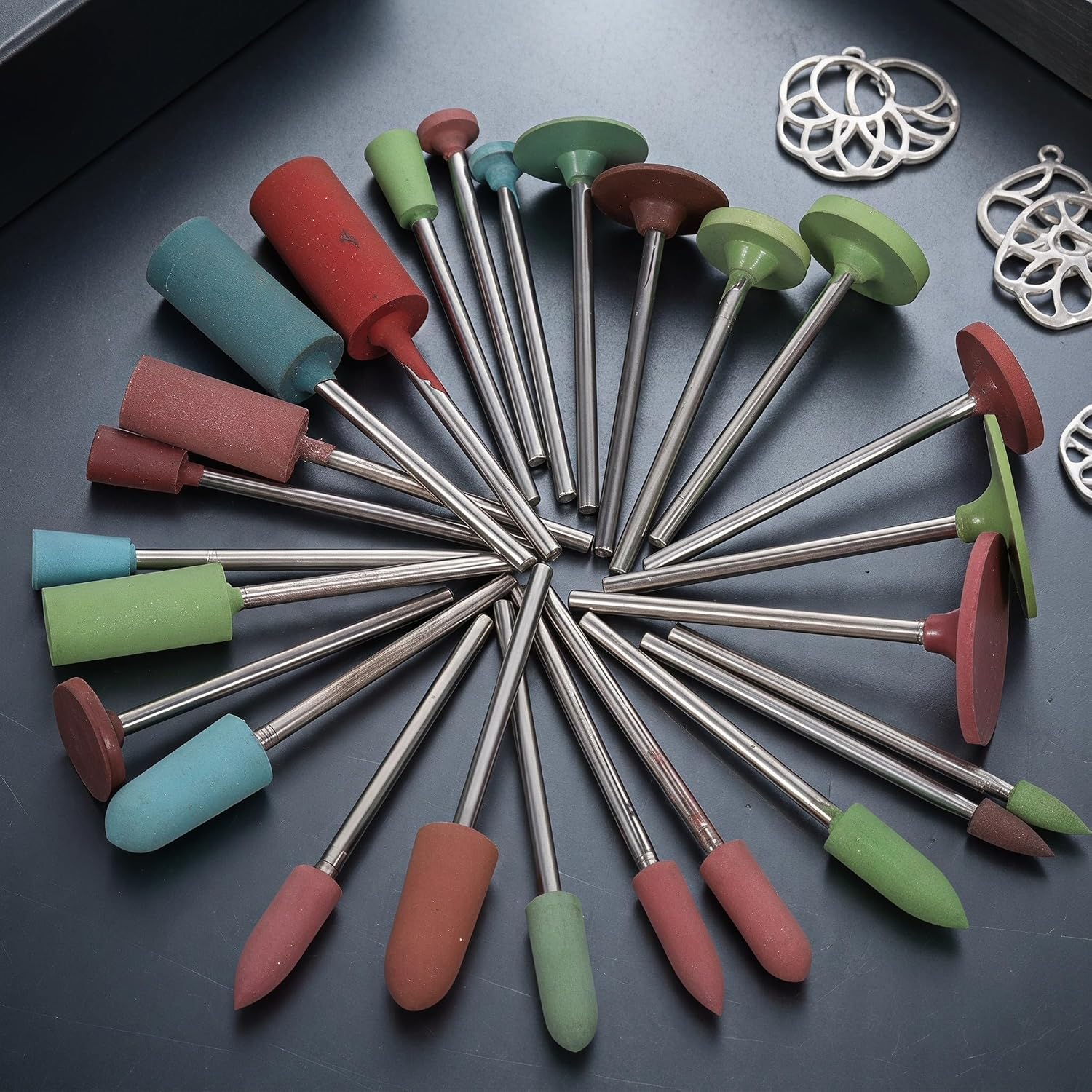 26pcs Rubber Polishing Bits 2.35mm Shank Final Bright Polish