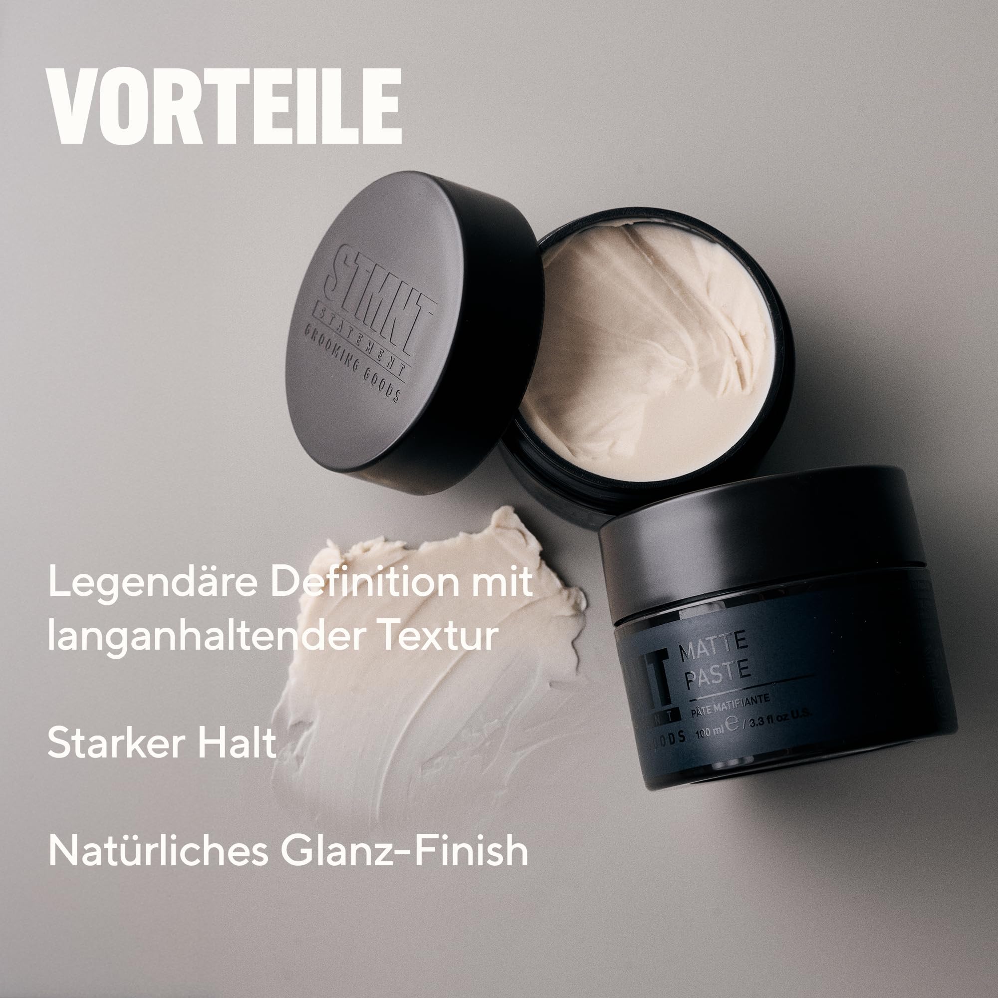 STMNT Statement Grooming Goods Set für Männer mit Mattem Haarwachs und Erfrischendem Shampoo mit Aktivkohle und Mentol für Starken Halt und Tiefenreinigung 100 ml und 300 ml
