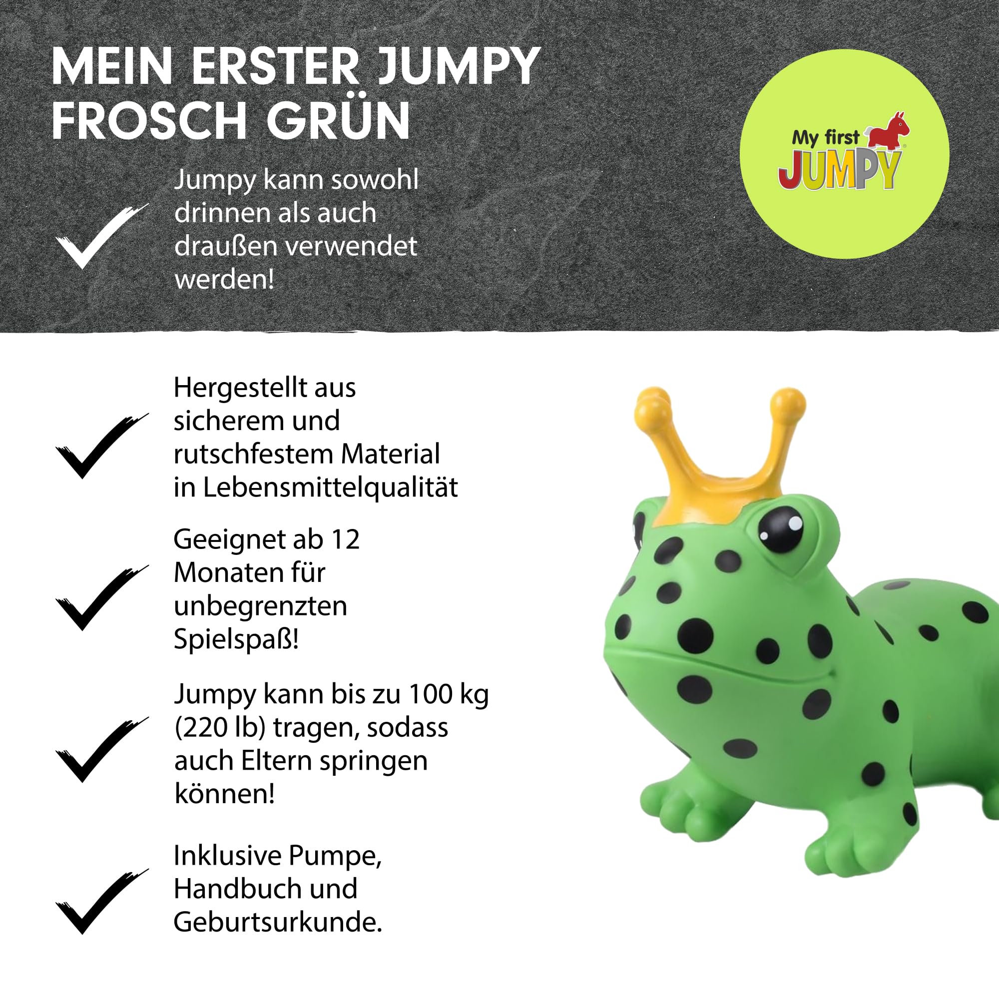 Jumpy Hüpftier Frosch, grün
