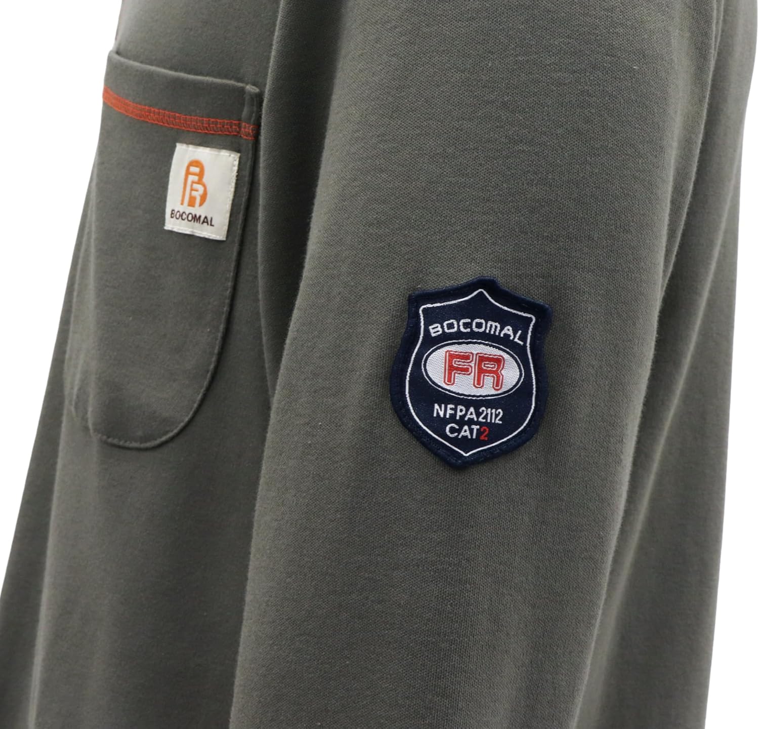 BOCOMAL FR Shirts Flame Resistant Henley Shirt NFPA2112/CAT2 7oz Men's Long Sleeve Fire Retardant Clothing - Image 2