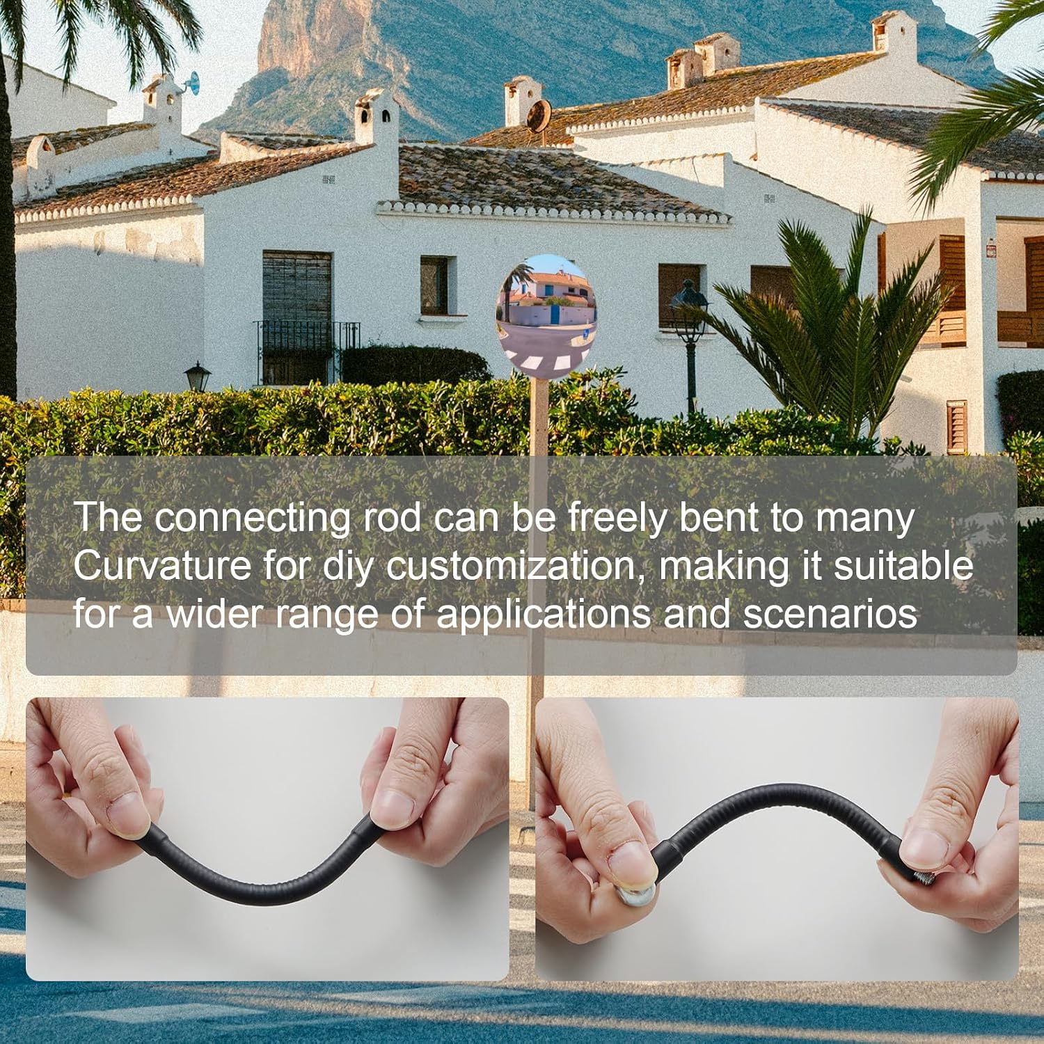 Convex Mirror, 11.81 Inch, Frameless Acrylic Traffic Mirror, 1.8mm Thick Corner Mirror, Adjustable Wide-Angle, Indoor Security for Garage, Parking, Warehouse, Office