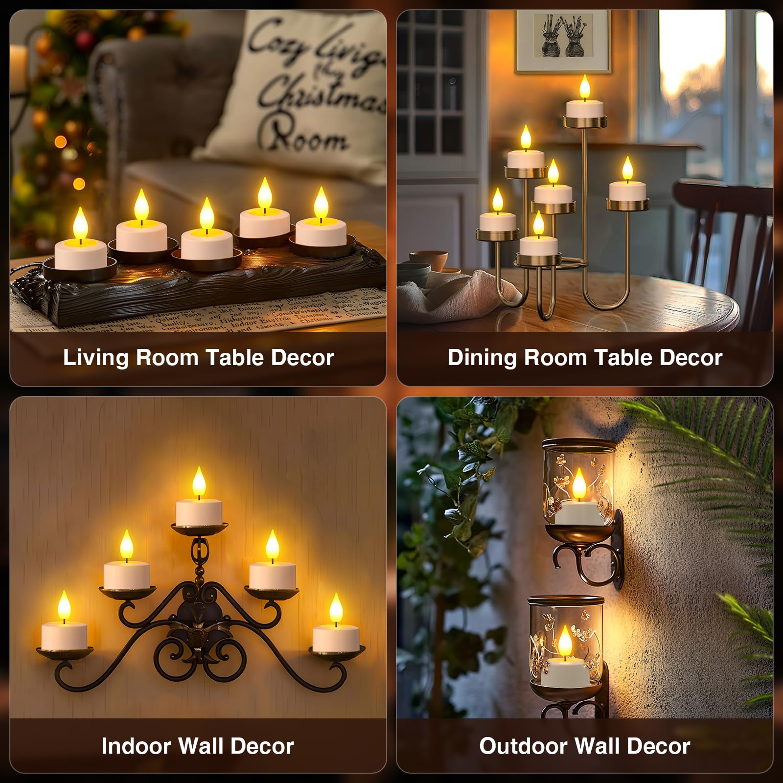 Yme Rechargeable LED Tea Lights, 2 Pack with Timer and Remote Control, Flickering Candles for Room Decoration - Image 4