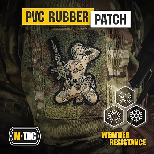 Miniatura 27 de M-Tac Morale Patch Tactical Girl - Parche militar táctico de PVC con cierre de gancho en la parte trasera - Parches para chaleco, mochilas, Tatuaje 5