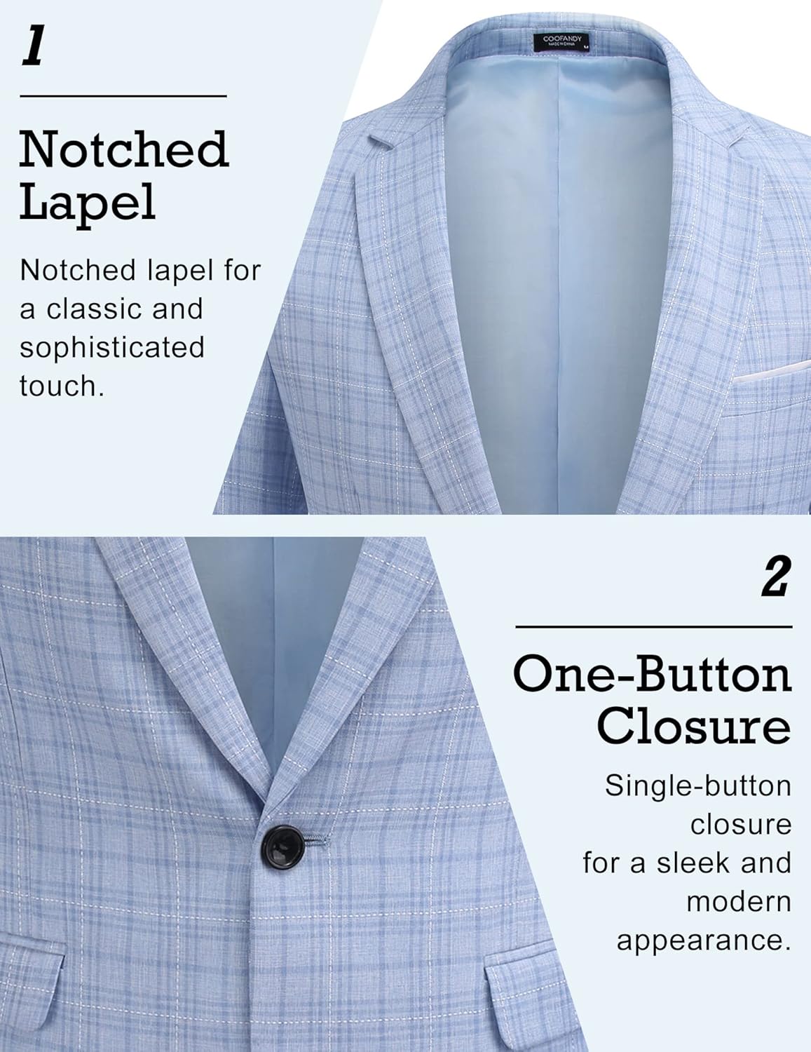 COOFANDY Men’s Blazer Casual Sport Coats Slim Fit One Button Suit Jacket Lightweight Sports Jacket