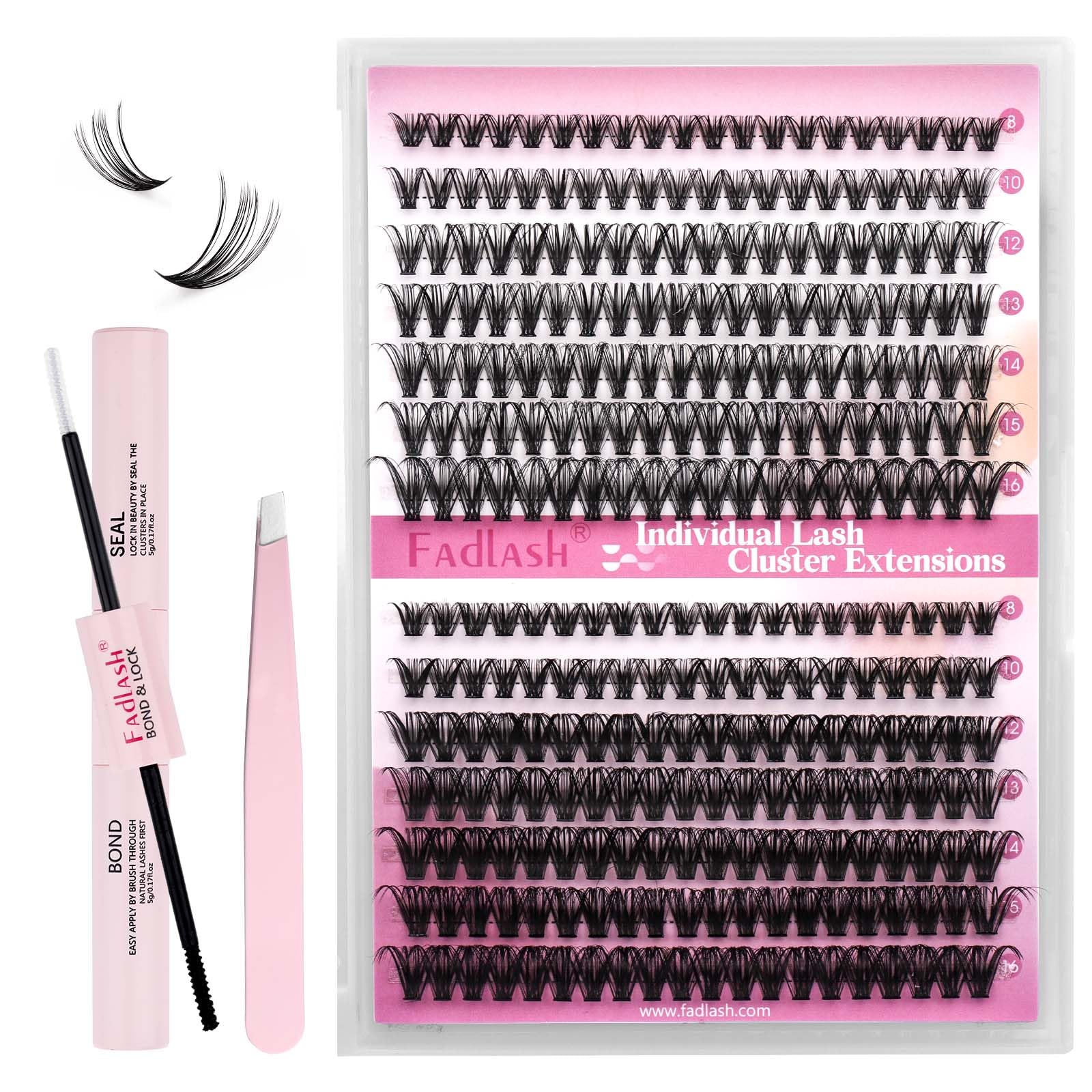 Wimpern Einzeln Cluster für Wimpernverlängerung 40D 0.07 D Curl Mix 15-20mm Individuelle Cluster Künstliche Wimpern Wimpernbüschel für Anfänger