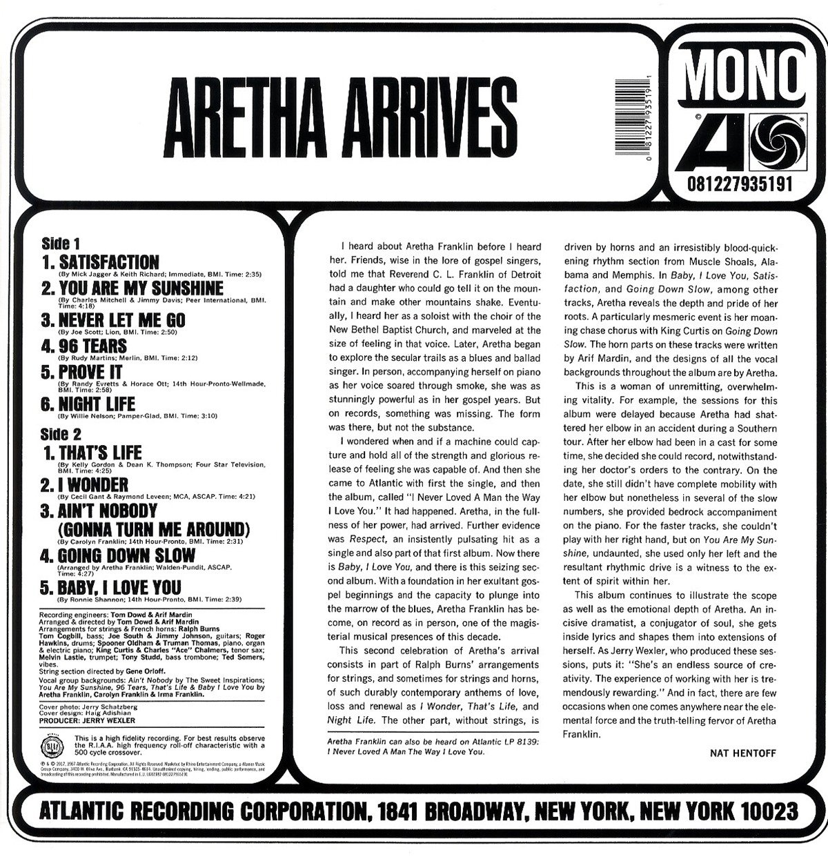Aretha Arrives