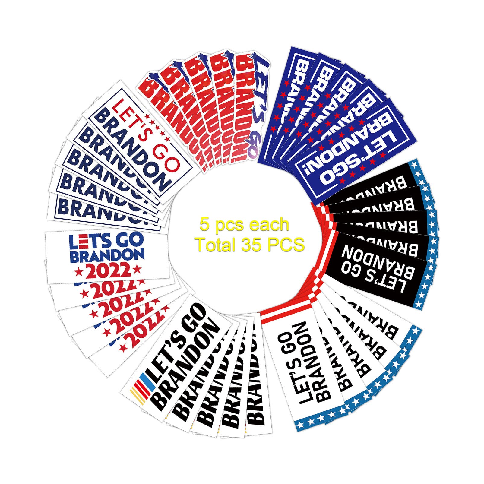 35Pcs Let's go Stickers Funny Motorcycle Helmet Stickers and Decals Bumper Stickers Waterproof Joe Biden Car Decoration Laptop Stickers Window Decals Pranks for Adults Humorous Car Sticker (B)