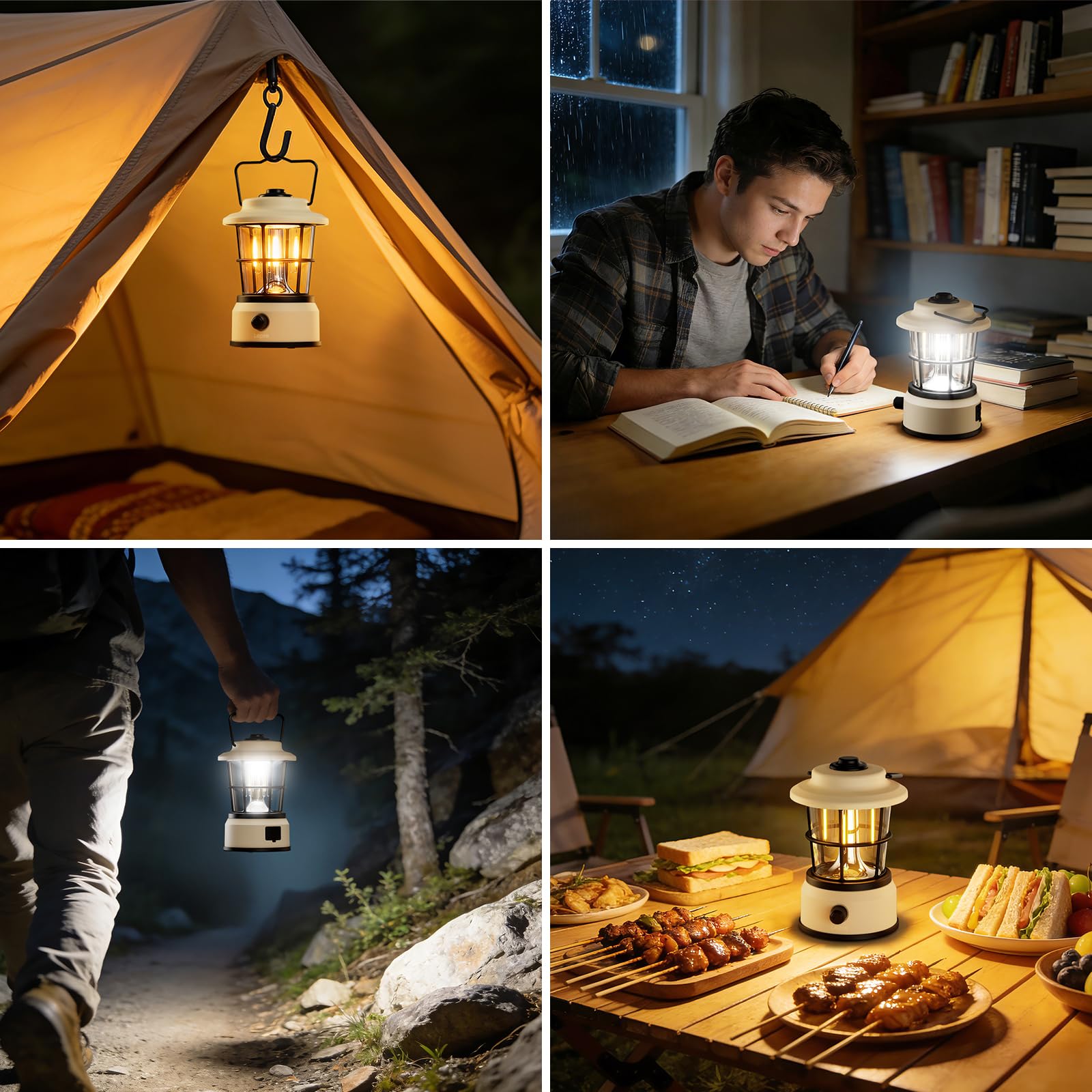 Lepro Linterna LED Retro Recargable, IPX4, 4 Niveles de Luz, para Cámping y Emergencia