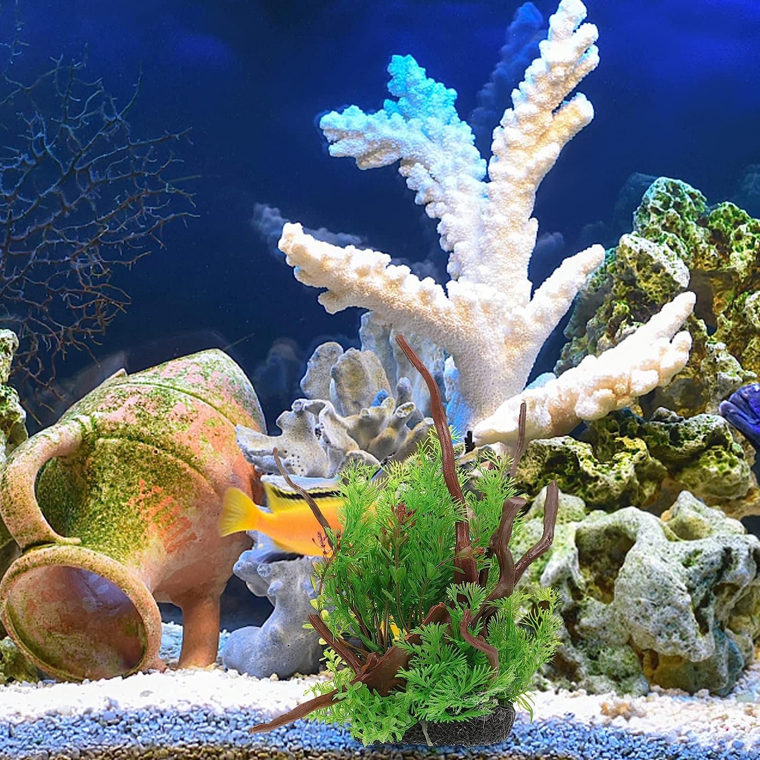 Piante d'acquario Piante acquatiche di alghe finte con Rami di Alberi Decorazioni per Piante Artificiali per acquari Decorazioni per acquari