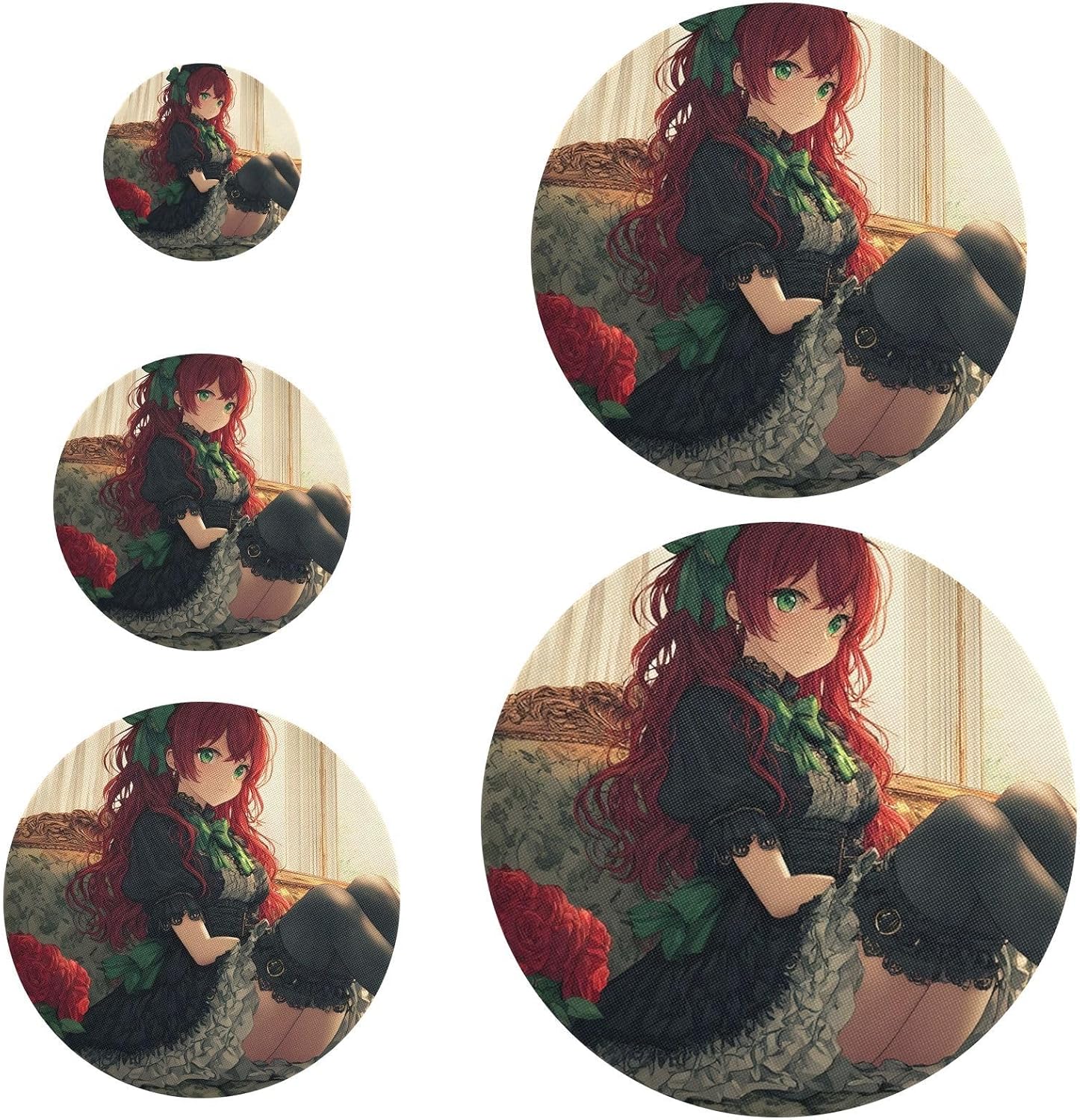 5-Piece Food Bowl Covers Reusable Sofa Anime Woman