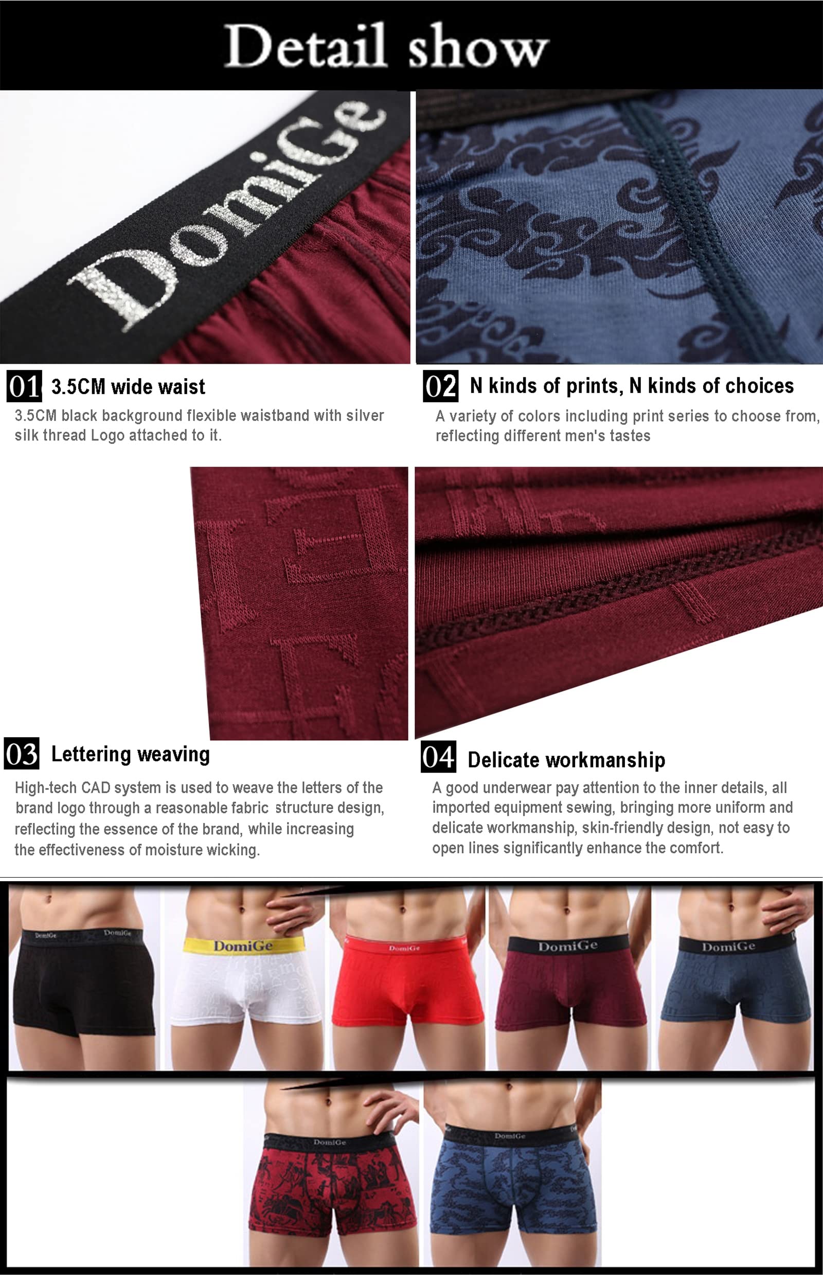 Ropa Interior De Fibra De Bambú Suave para Hombres, Calzoncillos Bóxer De Viaje Transpirables De Talla Grande,Caja