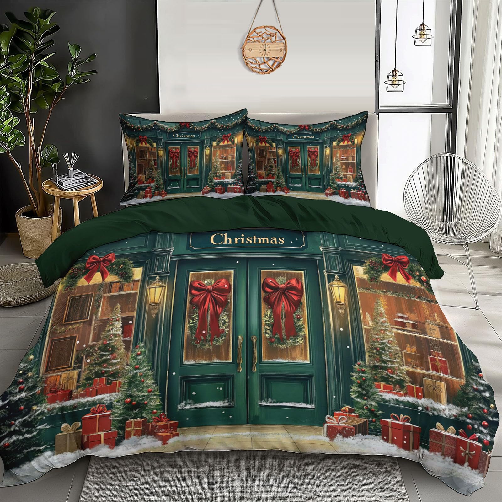 Housse de couette Noël 140x200 anti-grisaille pour transformer une chambre triste en fêtes