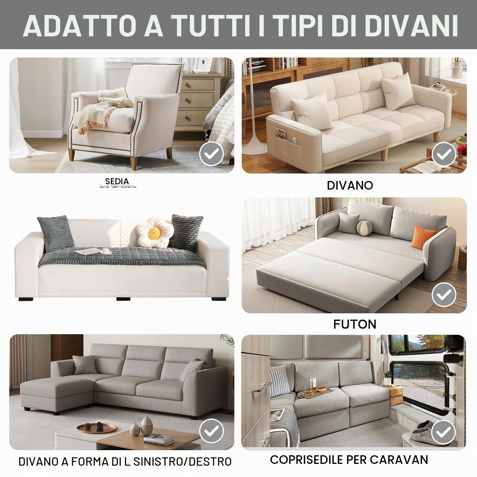 ShowyLive Copriseduta divano 4/3/2/1 Posti Copridivano Angolare Velluto a Coste con Penisola Destra/Sinistra Antiscivolo Antigraffio Gatto Cani Fodera per Divano(Grigio Scuro, 70 * 180 CM)