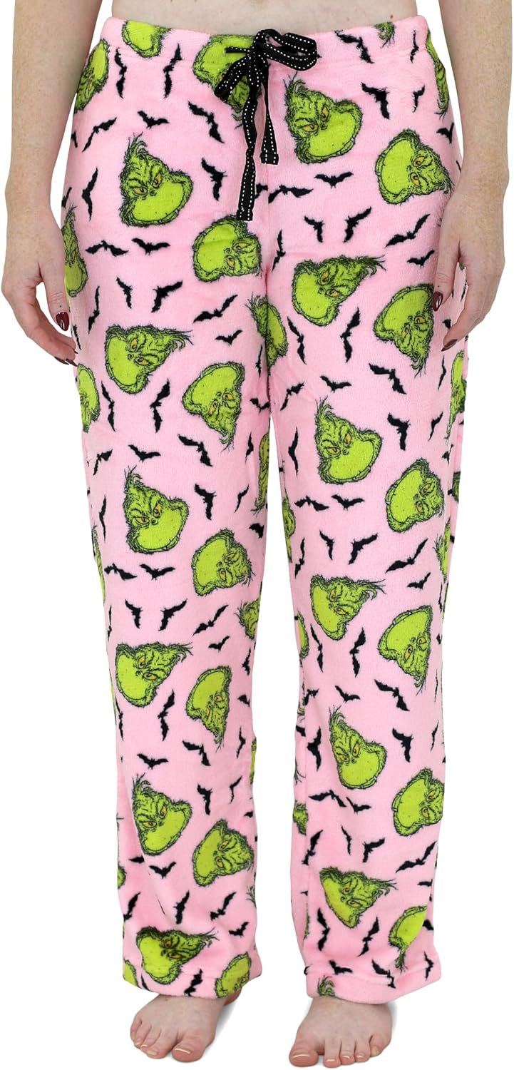 Dr. Seuss Pajamas Women's How The Grinch Stole Christmas Max Snowflake Fleece Pajama Pants