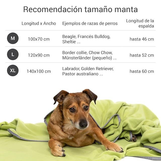 Foto 5 de 7 de Doctor Bark Manta para perros, lavable a 95 °C, color verde claro, 120 x 90