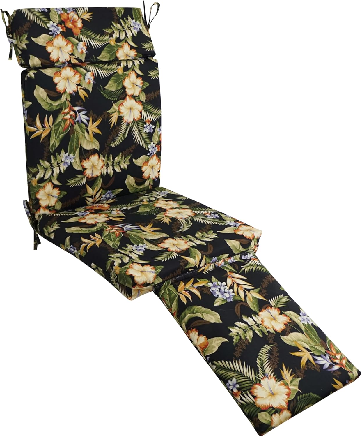 Blazing Needles Steamer Deck Outdoor Lounger Cushion, Tucuman Ebony