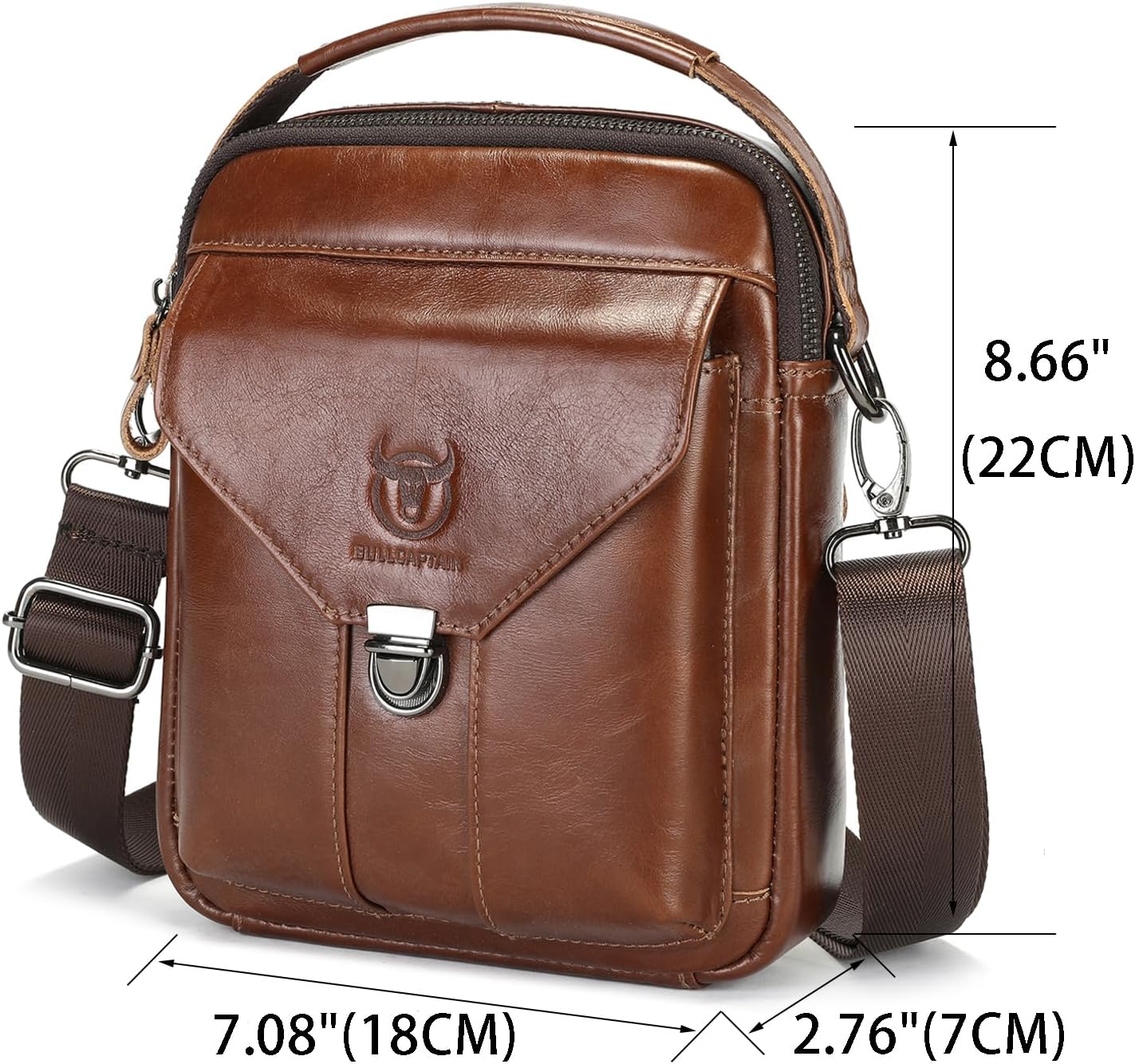 LUKZIJAES Small Shoulder Bag for Men Work Business Crossbody Messenger Bags Genuine Leather Travel Mens Handbags Purse - Image 4