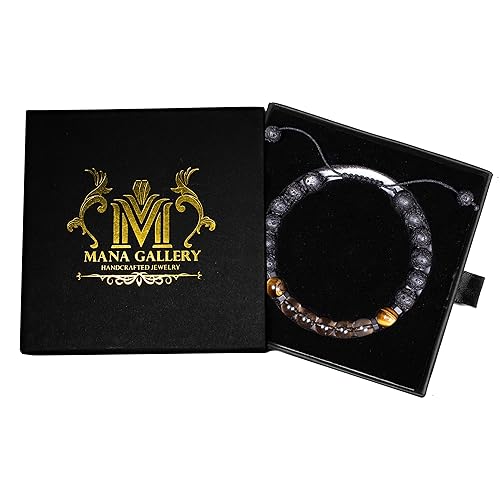 Miniatura 3 de Natural Smoky quartz bracelet with Tiger eye and Lava Essential Oil diffuser Bracelet for Men  Women stress and negative emotions relief Natural