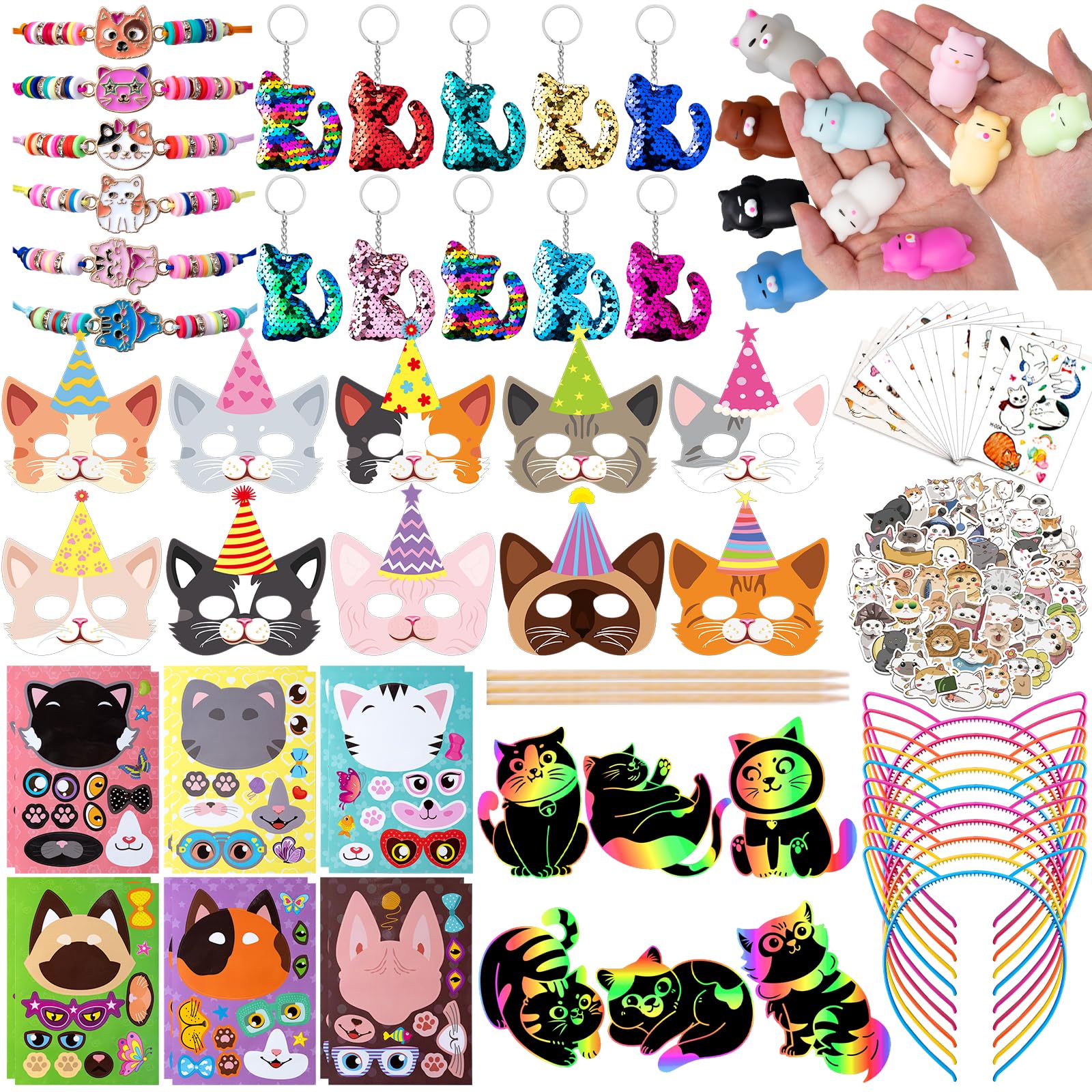 Cat Party Favors for Kids - Cat Themed Birthday Party Supplies Cat Toys Goodie Bag Stuffers Fillers