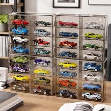 CHONOVO Black 1/64 Toy Car Display Case for Matchbox Hot Wheels Car, 4 Pack