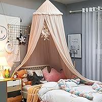 Vista 2 de Dosel de cama para niñas, dosel de princesa colgante de techo con volantes de ensueño, decoración de dormitorio, dosel suave de red, rincón