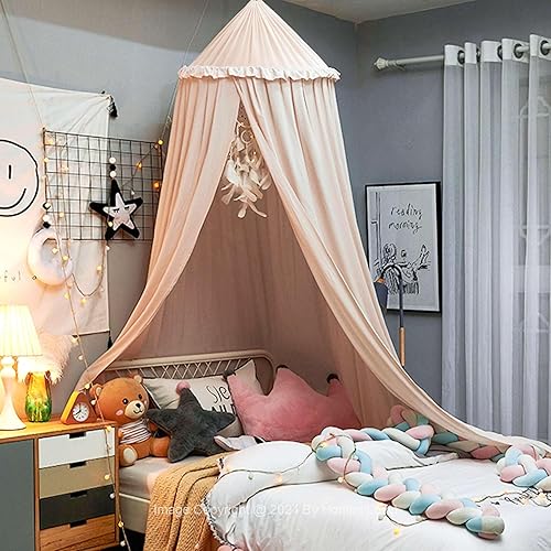 Miniatura 2 de Hommi Lovvi Dosel de cama para niñas, dosel de princesa colgante de techo con volantes de ensueño, decoración de dormitorio, dosel suave de red,
