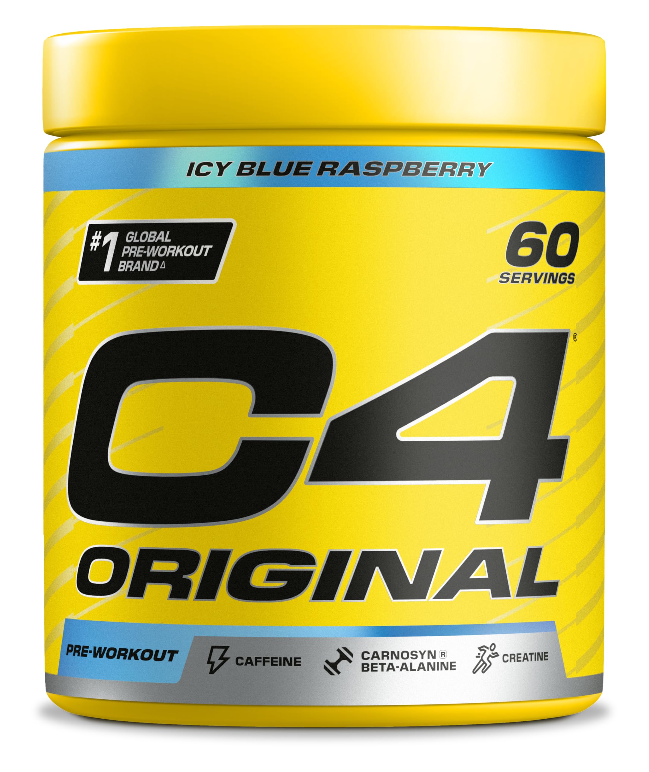 C4 Original Beta Alanine Sports Nutrition Bulk Pre Workout Powder for Men & Women | Best Pre-Workout Energy Drink Supplements | Creatine Monohydrate | Icy Blue Razz | 60 Servings