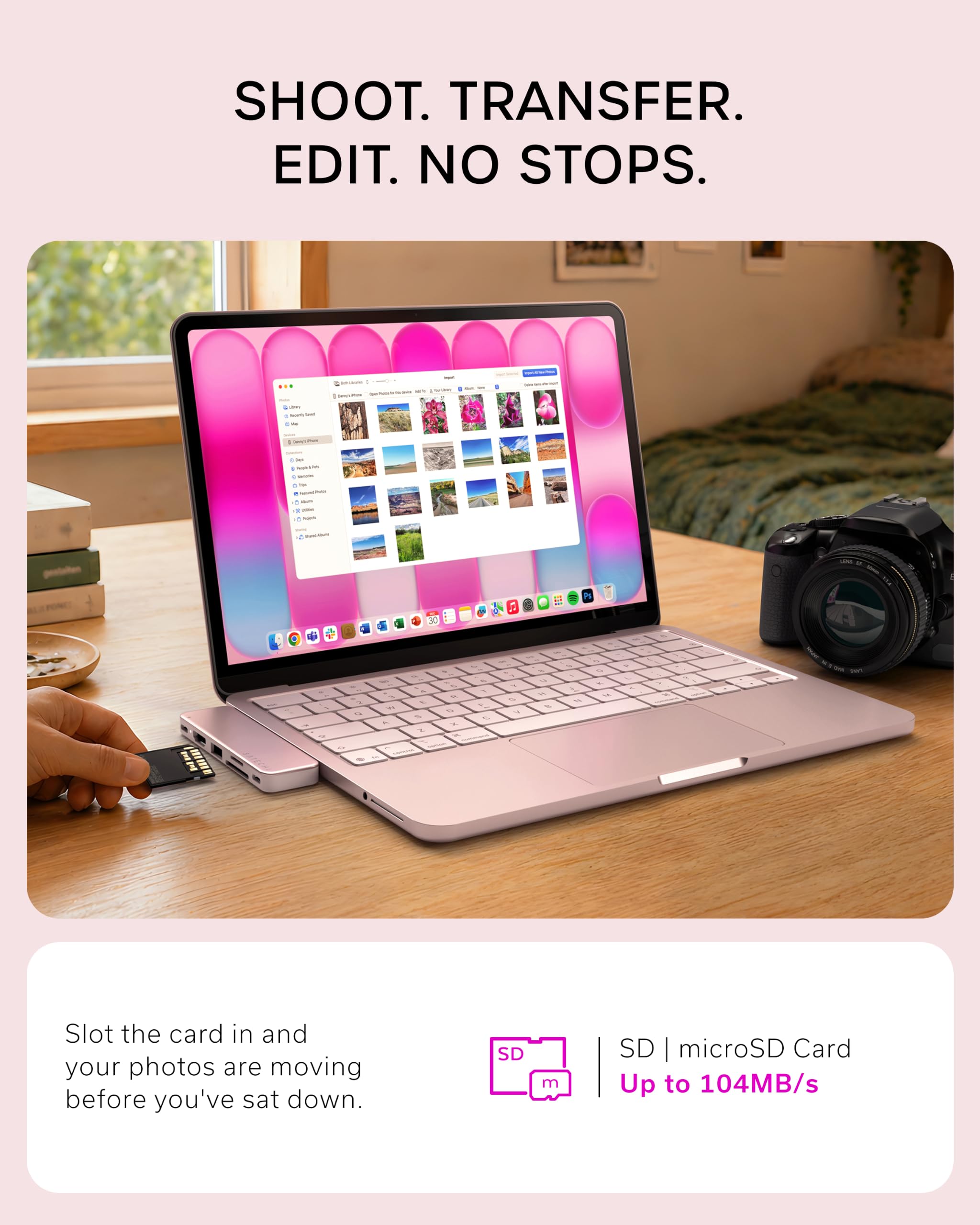 Satechi Bundle Mouse Wireless Slim EX, Hub USB-C OntheGo 5 in 1 e Hub USB-C Snap 6 in 2 (Rosa Pastello) Bundle