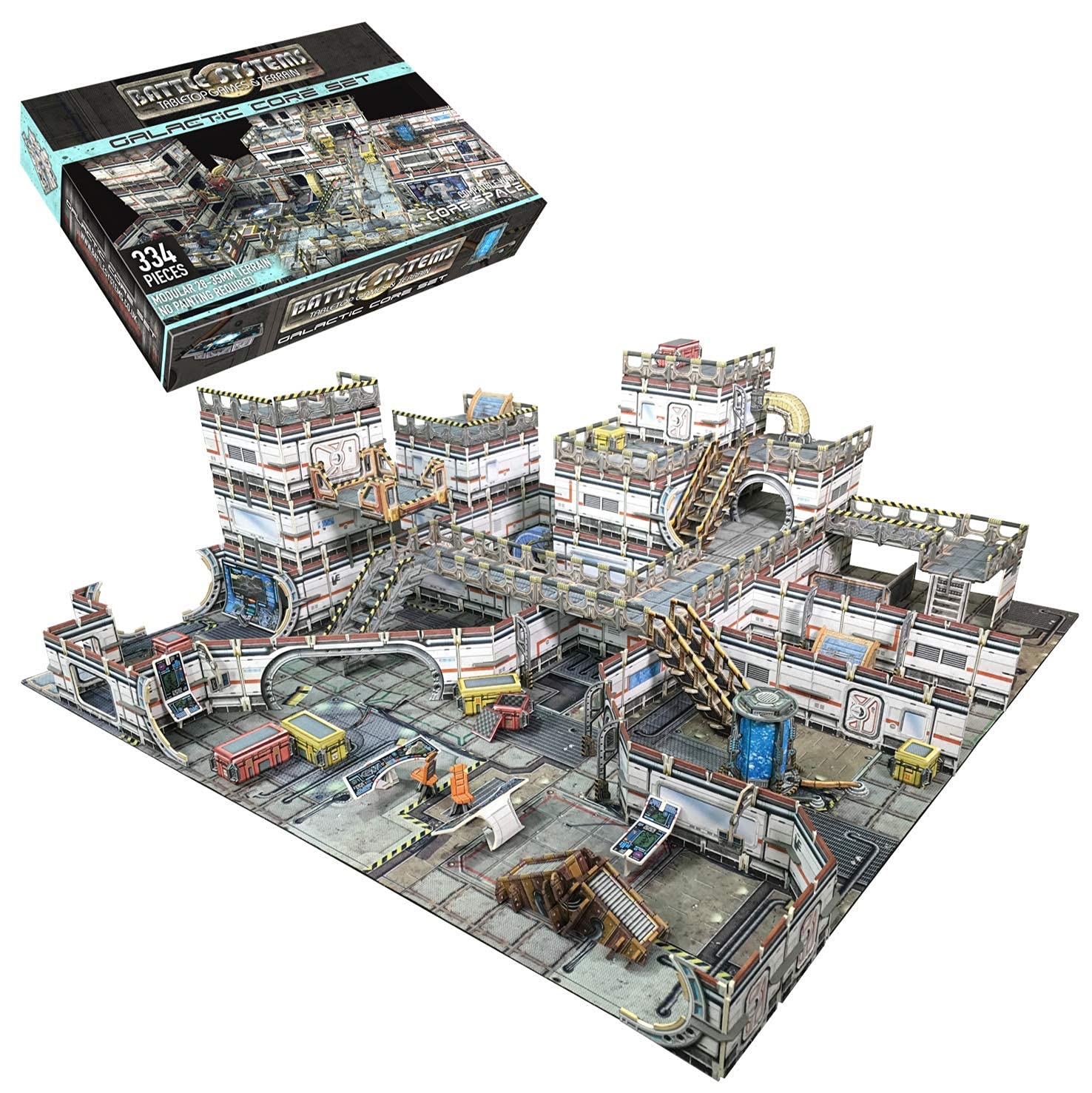 Battle Systems Terreno de Ciencia ficción – Terreno Espacial Modular 3D de 28 mm Juegos de Guerra y Juegos de rol – Modelos de construcción de Varios Niveles Impresos a Todo Color