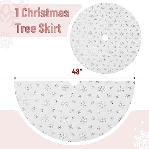 Vista 54 de Mr. Pen Christmas Tree Skirt - 48 inches, Faux Fur, White
