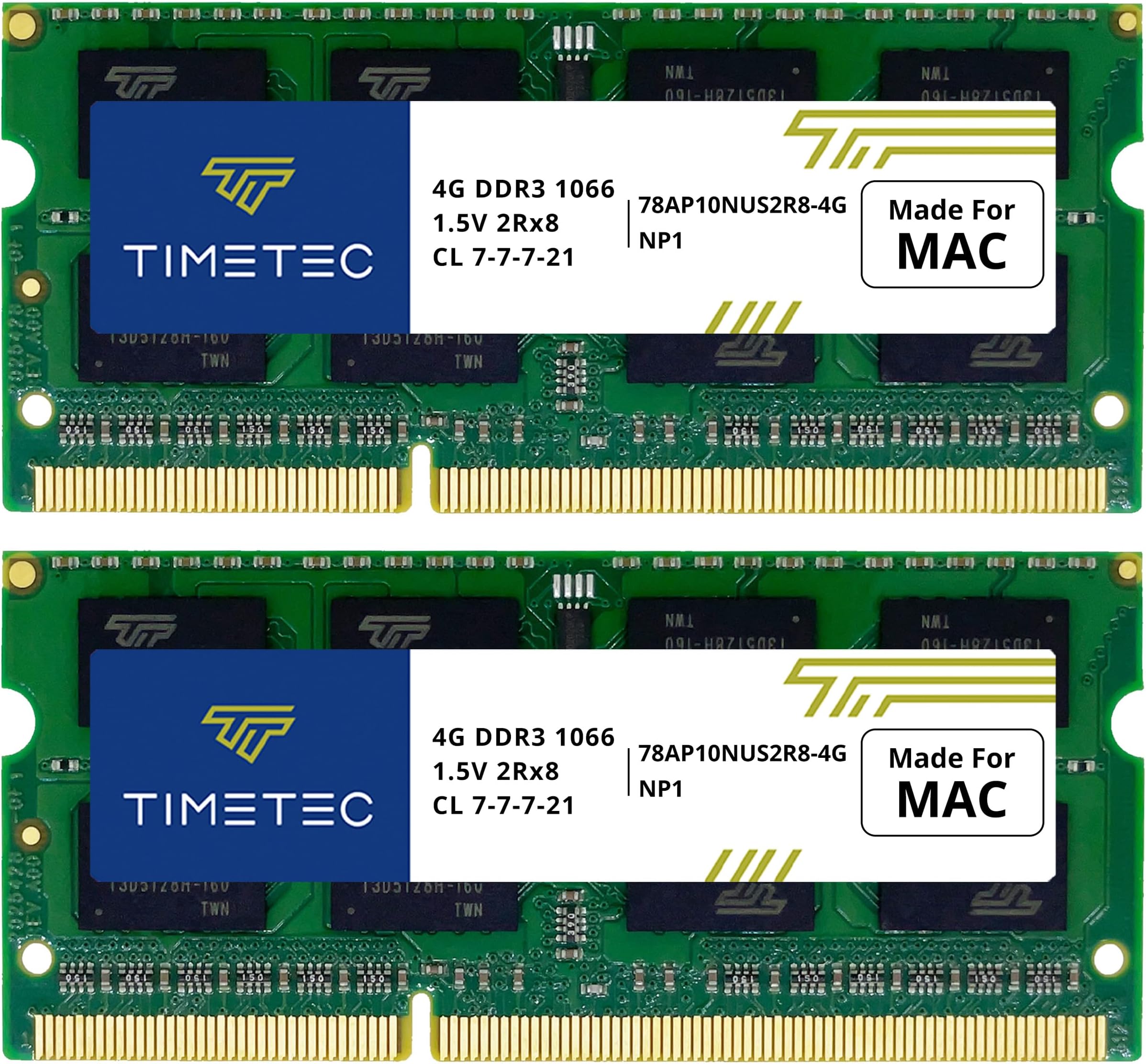 Timetec 8GB KIT(2x4GB) Compatible for Apple DDR3 1067MHz / 1066MHz PC3-8500 CL7 for Mac Book, Mac Book Pro, iMac, Mac mini (Late 2008, Early/Mid/Late 2009, Mid 2010) SODIMM Memory MAC RAM Upgrade