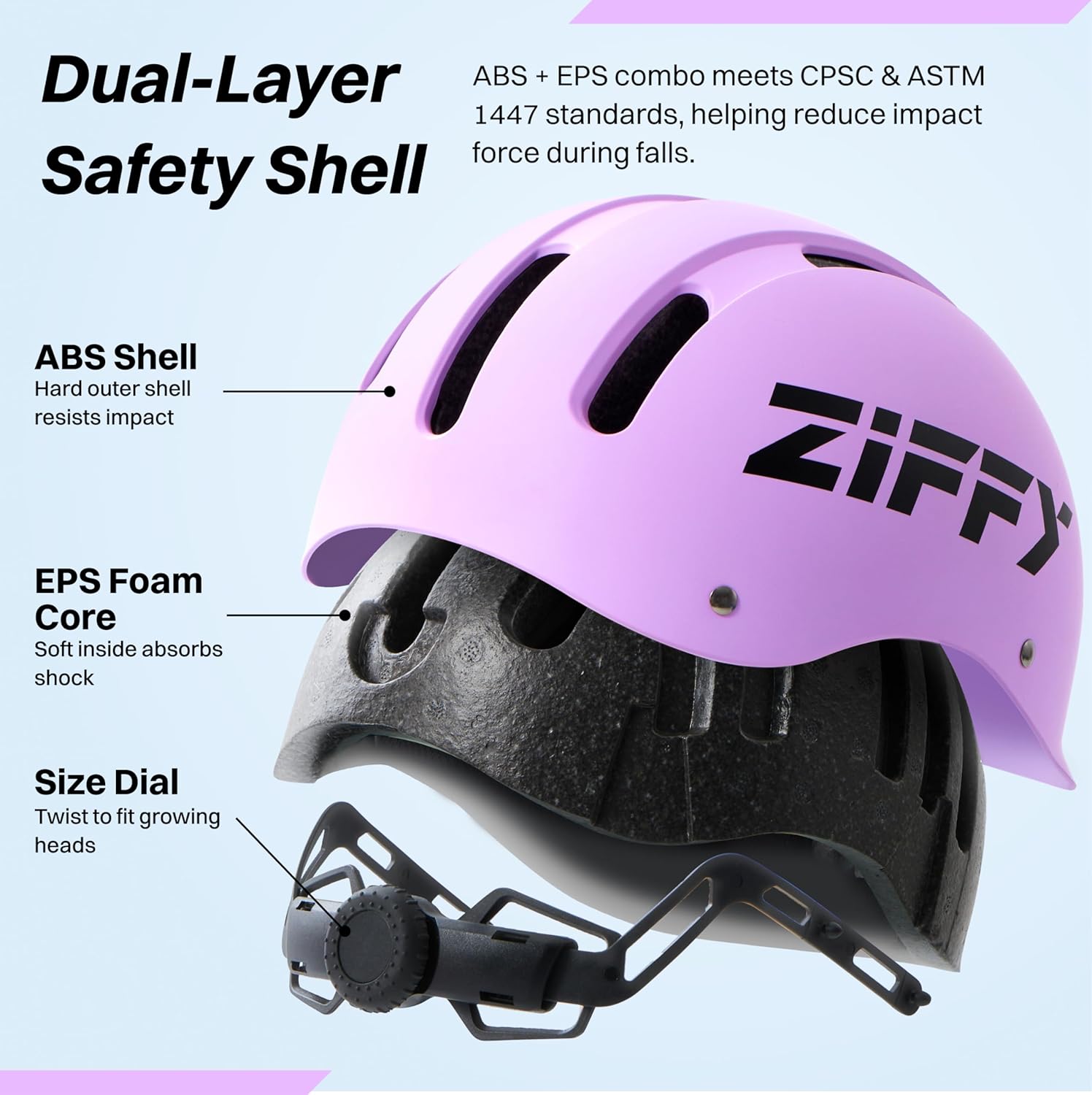 ZIFFY Kids/Toddler Bike Helmet, Adjustable, Lightweight, Safety Certified Scooter Helmet for Boys & Girls with Washable Inner Lining, 2 Sizes, 4 Colors – Fits Toddlers to Youth by Jova - Image 3