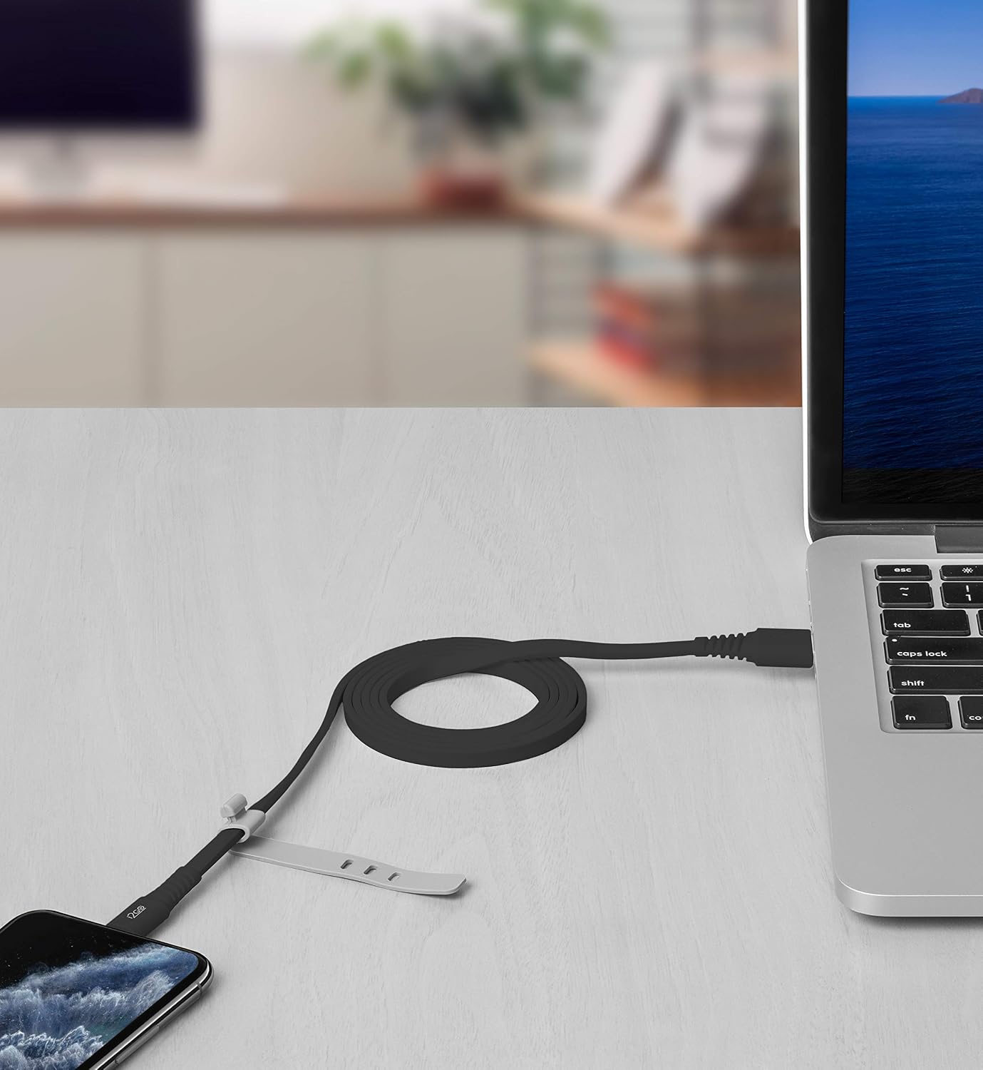 i2GO Micro USB Flat Cable (4Ft), for Samsung Galaxy S10/ S9 / S9+ / S8 / S8+, Sony XZ, LG V20 / G5 / G6, Xiaomi 5 and More - Black
