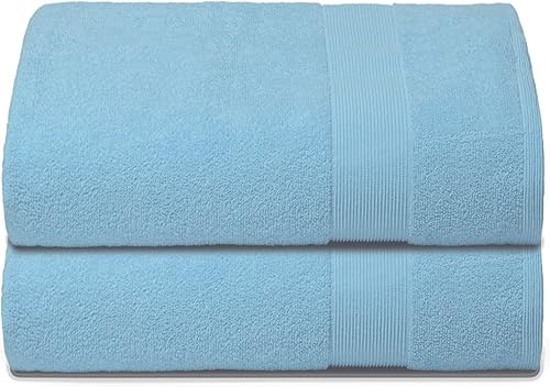 Miniatura 56 de Belizzi Home: Juego de 2 toallas grandes de baño de algodón de alta calidad, 35x70 pulgadas, algodón 100% puro, ideal para uso diario, ultrasuave