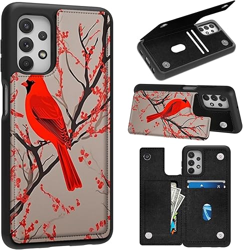 Funda de piel sintética para Samsung A53 5G para Samsung A53 5G, con ranuras para tarjetas de crédito, cierre magnético, función atril, funda