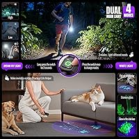 Vista 3 de DARKDAWN 3 in1 Super Bright Flashlight & UV Flashlight 395nm, High Lumens USB Rechargeable LED Flashlights,Handheld Portable Flash Lights for