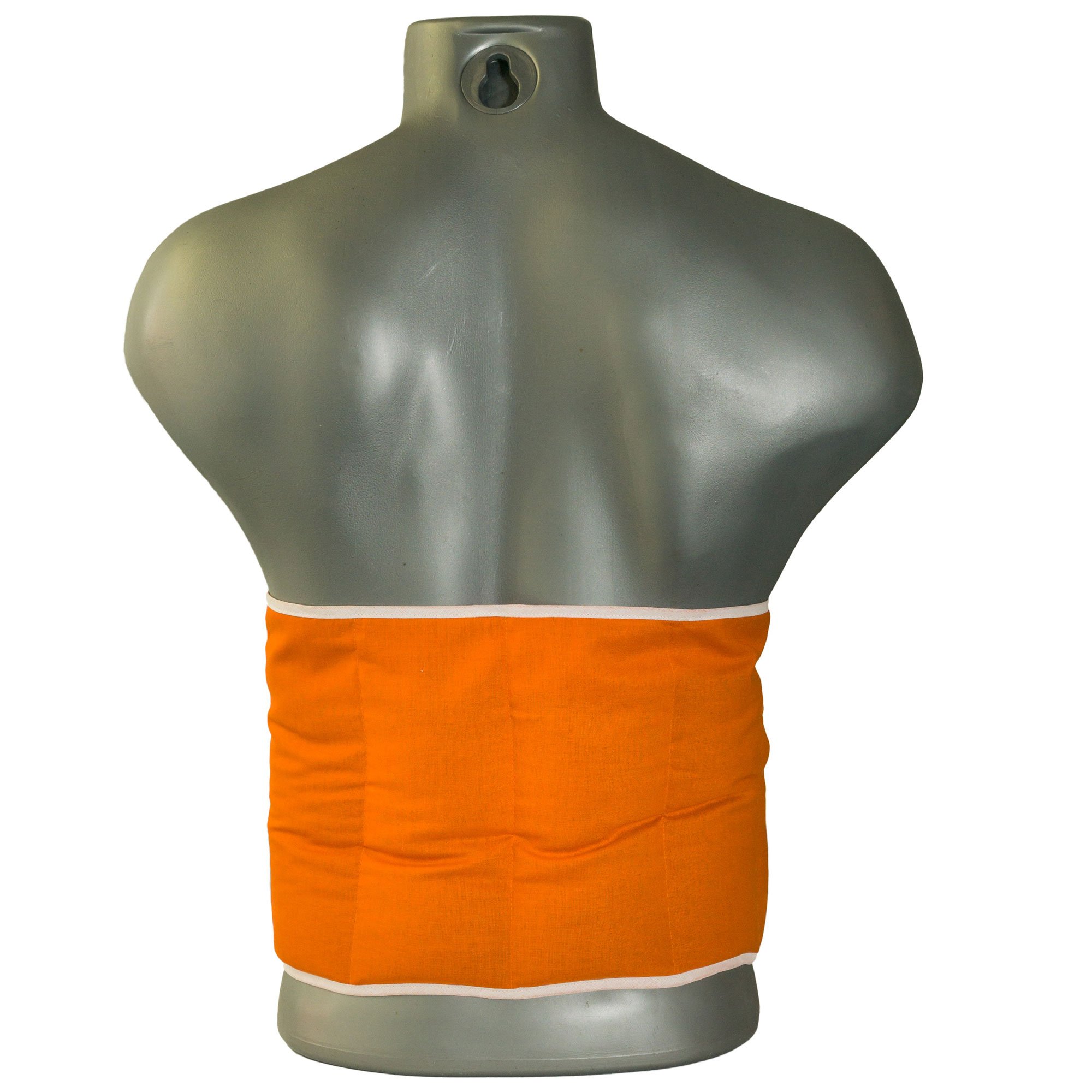 Faja térmica lumbar de semillas con cierre, largo aprox. 135cm, naranja. Saco térmico para la espalda. Semillas de grosella