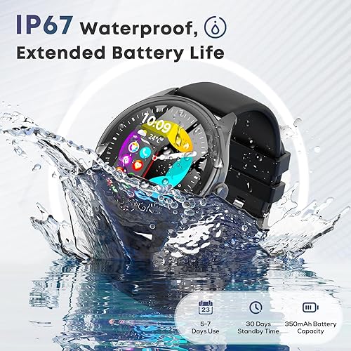 Miniatura 5 de Relojes inteligentes para mujeres y hombres, reloj inteligente con pantalla táctil HD IPS de 1.39 pulgadas con 120 modos deportivos, monitor de